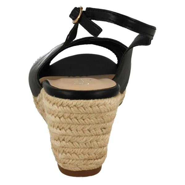 Savannah Ladies Savannah Mid Wedge Heel Espadrille Wide Fitting Sandals F2313