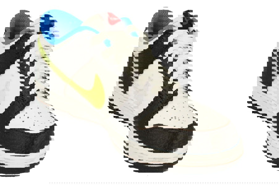 Nike Dunk Low GS Trainers Dq0977  100 - White Light Lemon Twist Black 100 - Photo 3