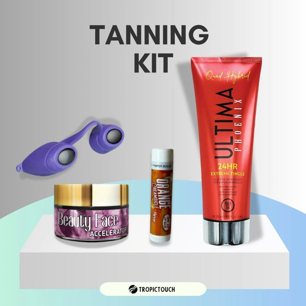 Ultima Tingle Tanning Kit - Quad Hybrid Phoenix 24Hr Extreme Tingle, Goggles, Lip Balm & Face Pot