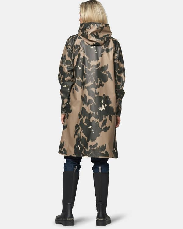 Ilse Jacobsen Rain Print Womens A - Line Rubberised Raincoat - Floral Decors 732 | CHO | Designer Womens Rain Coats