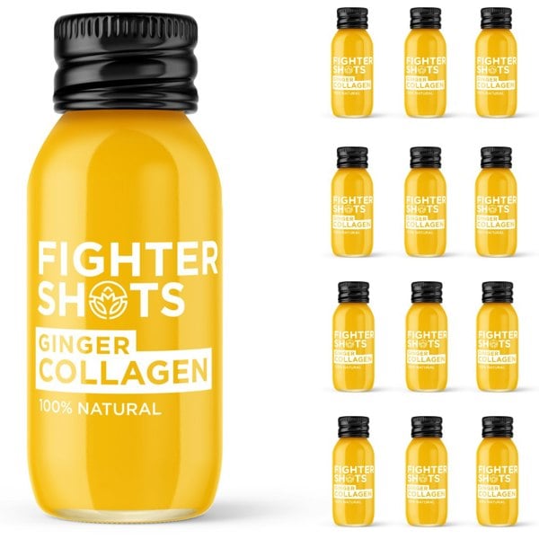 Fighter Shots Ginger + Marine Collagen 3,000mg, 6 or 12 x 60ml