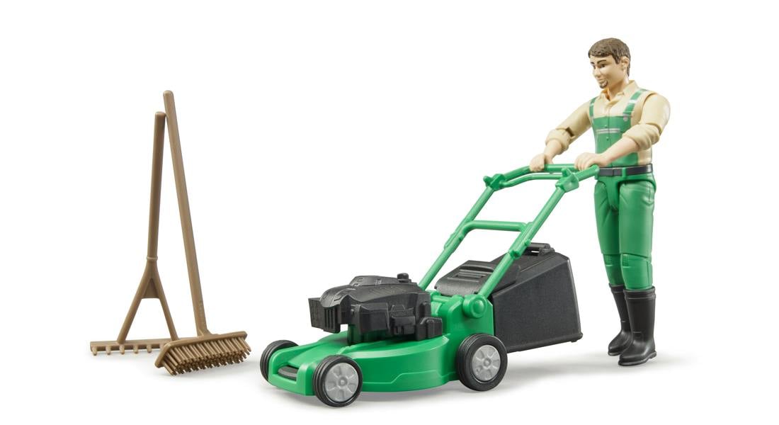 Bruder bworld Gardener with lawn mower and equipment Detailed Vehicle & Playset Model