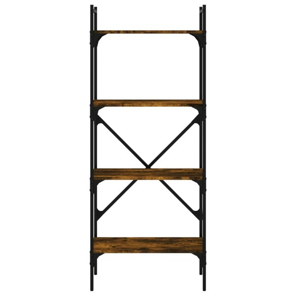Berkfield Bookcase 4-Tier Smoked Oak 56x31.5x138.5 cm Engineered Wood