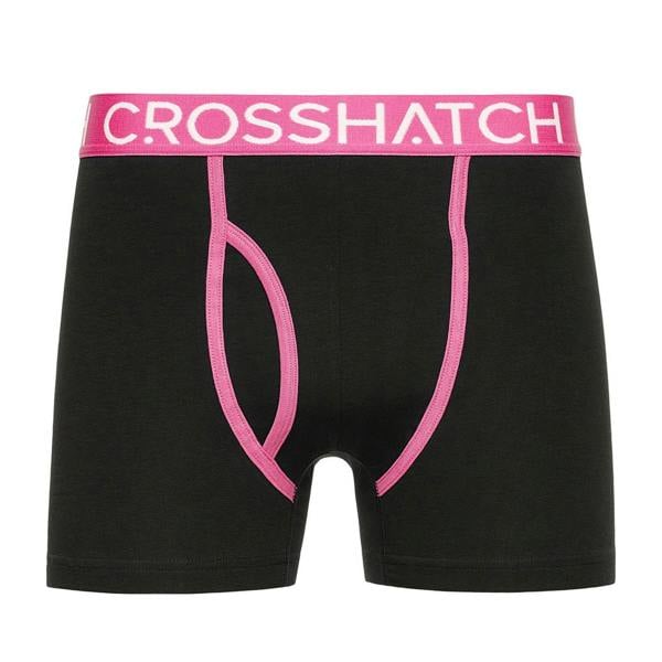 Crosshatch Mens Trioglow Boxer Shorts (Pack of 3) - Black - 