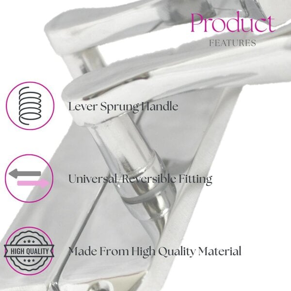 EDH Door Hardware Door Handles Cadenza Chrome Scroll on Backplate, Latch, Lock & Bathroom Sets