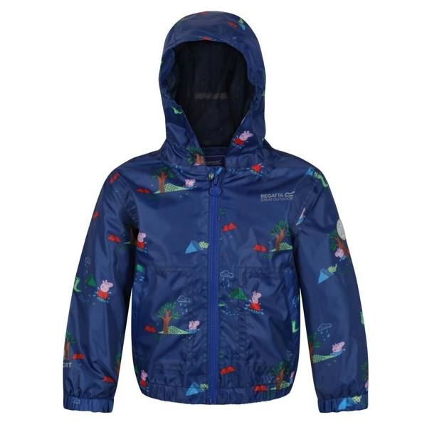 Regatta Childrens/Kids Muddy Puddle Peppa Pig Hooded Waterproof Jacket - Royal Blue - 