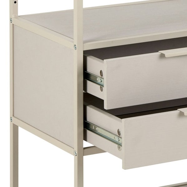 Furniture To Go Seaford Grey Storage Unit with 2 Drawers and 3 Shelves