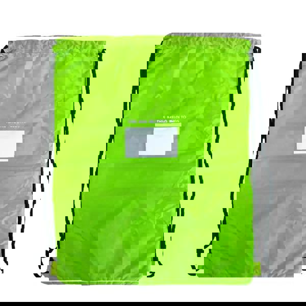 Neon green HydroKidz swim bag with black straps, yellow accents, 5cm depth