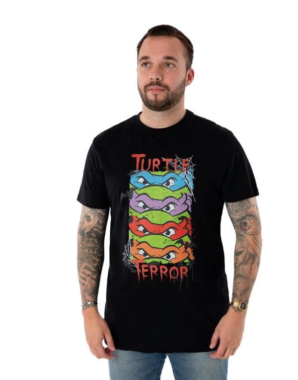 Teenage Mutant Ninja Turtles Mens Black Turtle Terror Short Sleeved T-Shirt