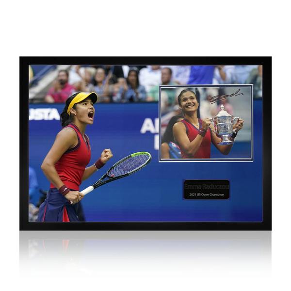 Emma Raducanu Signed Tennis Image Iconic Frame