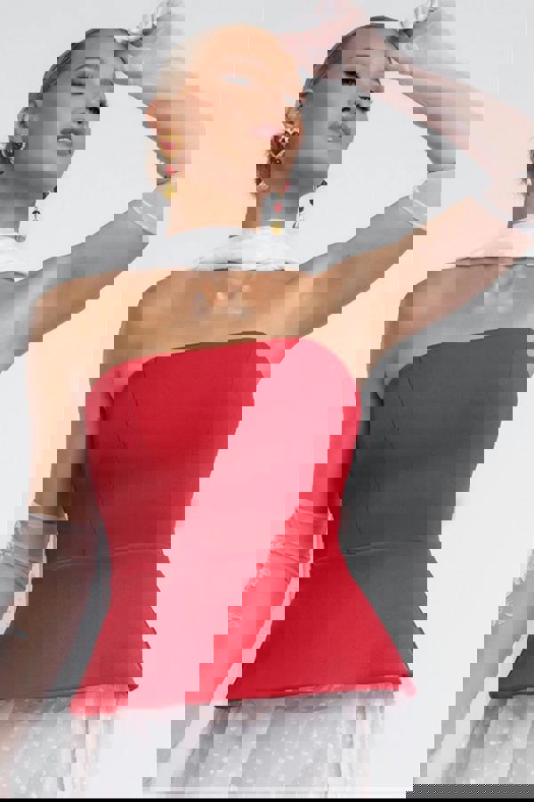 Scuba Boobtube Peplum Hem Corset T233