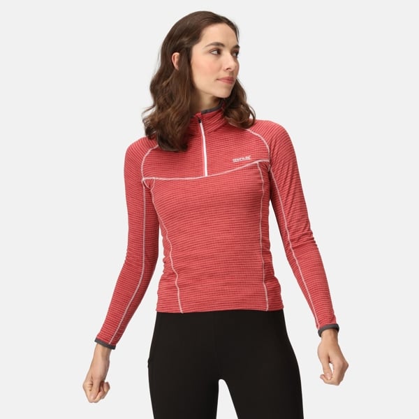 Regatta Yonder Half Zip Women's Quick Drying Running Fleece Top - Mineral Red