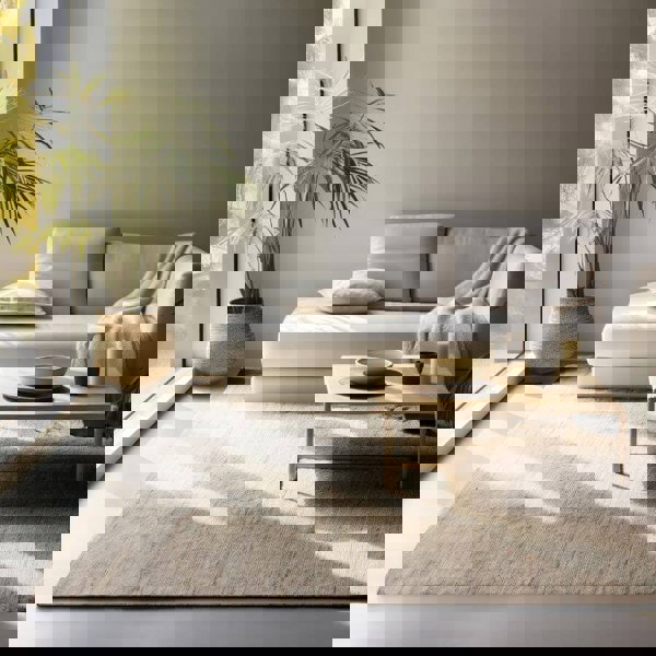 Handloom Jute Rug Dhaka Natural Grey Brown