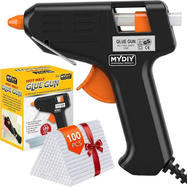MY DIY PROFESSIONAL PRODUCTS My DIY Hot Glue Gun-100x 7MM Glue Gun Sticks & Built-in Safety Stand Fast Heating Glue Gun Anti Drip Nozzle Mini Melt Gun