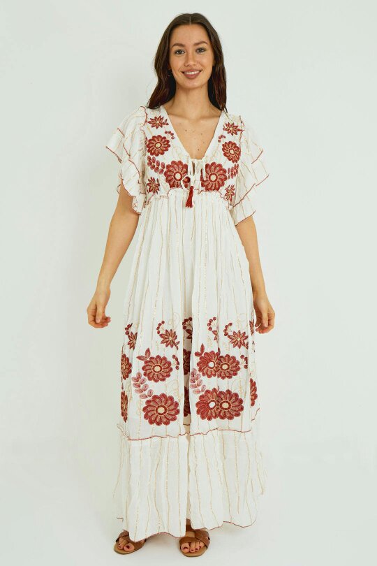 Boho Embroidered Maxi Dress