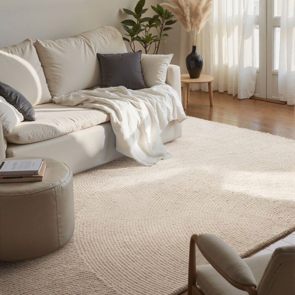 Eleni Wool Rug – Natural Cream Colour