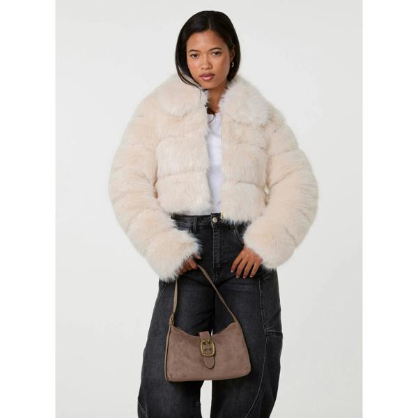 Pink Vanilla Faux Fur Cropped Coat