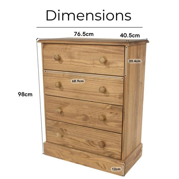 Core Products Cotswold 4-Drawer Chest of Drawers