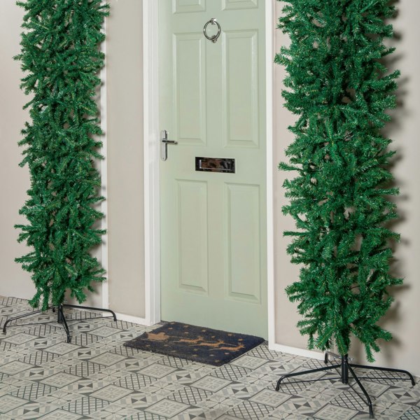 Samuel Alexander 8ft (2.35m) Samuel Alexander Double Door Plain Green Flat Top Christmas Tree Arch with 2000 Tips