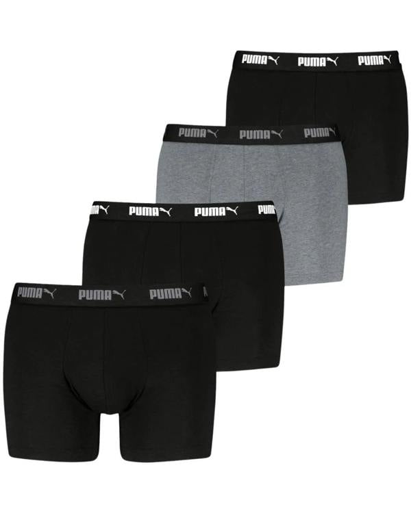 Puma 4-Pack Everyday Boxer Briefs, Black/Grey