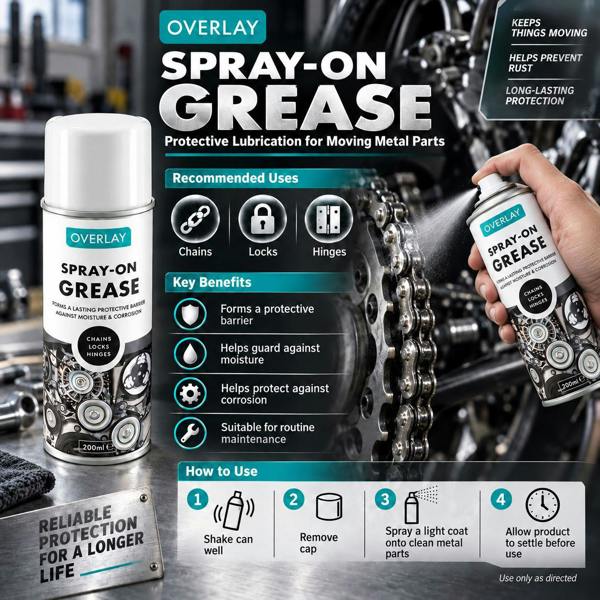 Overlay 2X Overlay Clear Grease Professional Spray Lubricant 200ml
