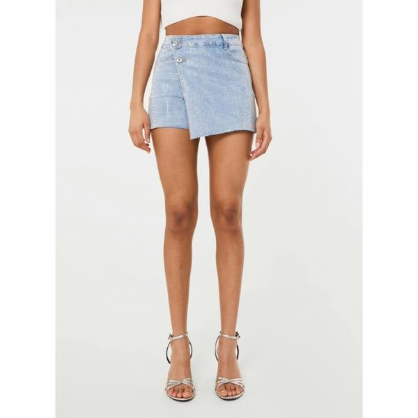 Pink Vanilla Diamante Denim Skort