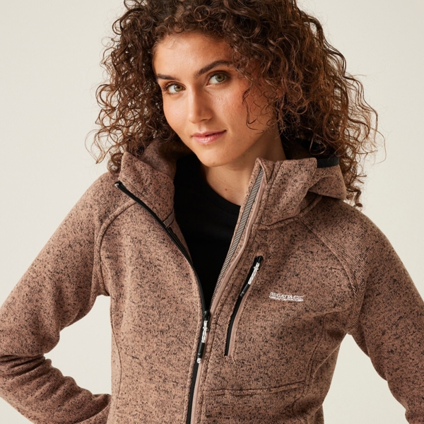 Regatta Women's Newhill Marl Hooded Fleece Jacket - Warm Taupe