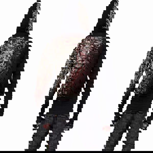 Spiral Direct SKULL SHOULDER WRAP - Allover Hoody Black