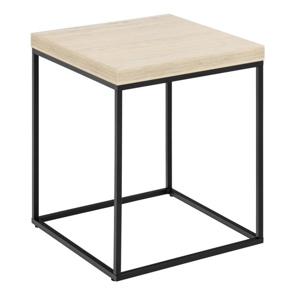 Furniture To Go Barossa Coffee Table with Travertine Rough Paper Top & Black Powder Steel Base 40cm