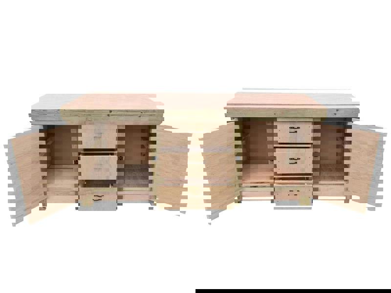 Arbor Garden Solutions Eucalyptus top workbench with drawers and double lockable cupboard (V.8)