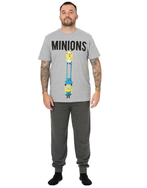Minions Mens Black Character Short Sleeve Short Leg Pyjama Set
