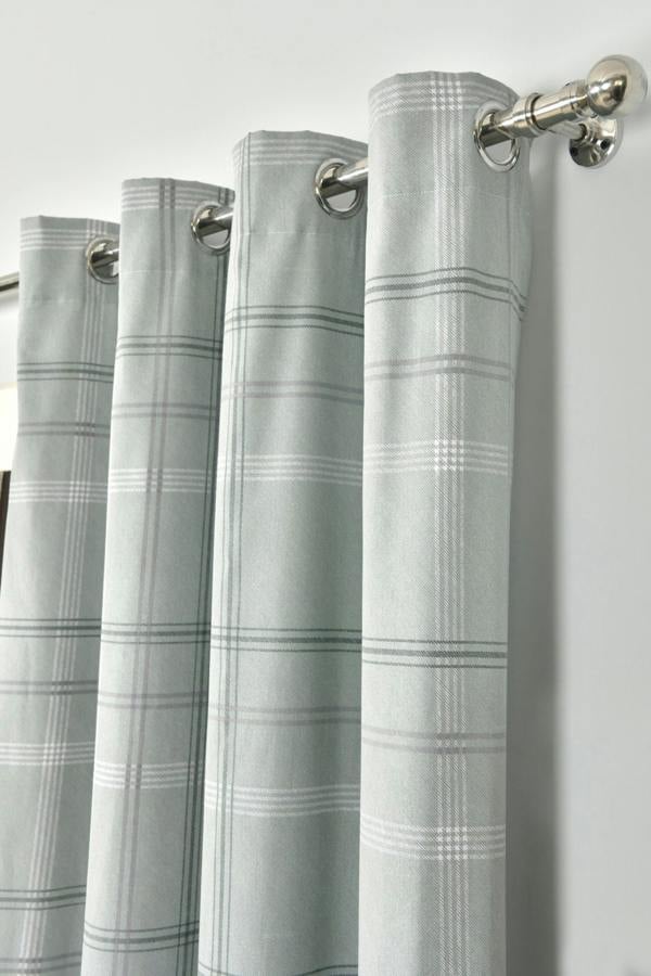 Smart Living Printed Check Boutique Eyelet Curtain - Green