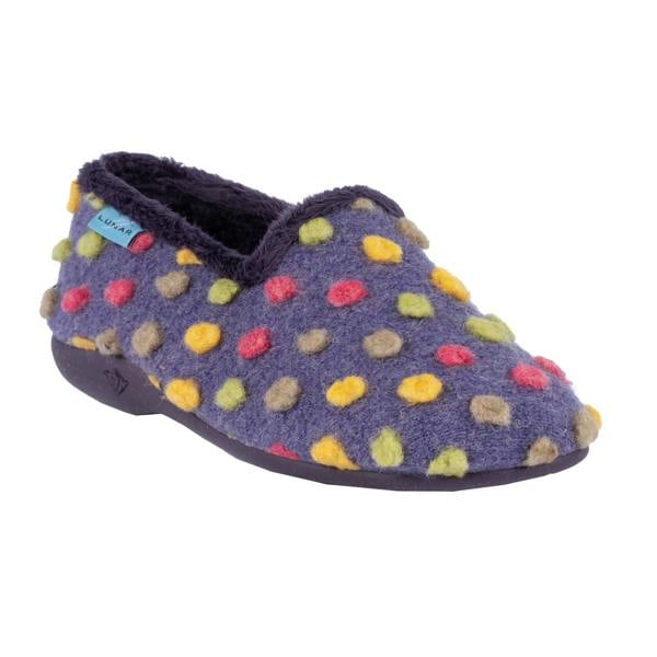Lunar Womens/Ladies Helix Polka Dot Slippers - Purple - 