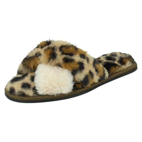 Spot On Ladies Spot On Fluffy Mule Slippers X2122