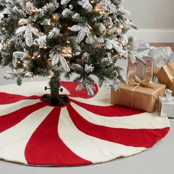 Garden Greatness Noel Faux Fur Candy Cane Tree Skirt