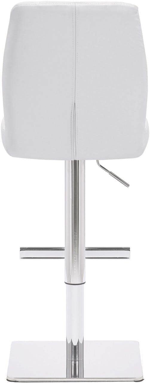 Lamboro Ravenna Signature White Real Leather Bar Stool, Chrome & Weighted Base, Home & Kitchen