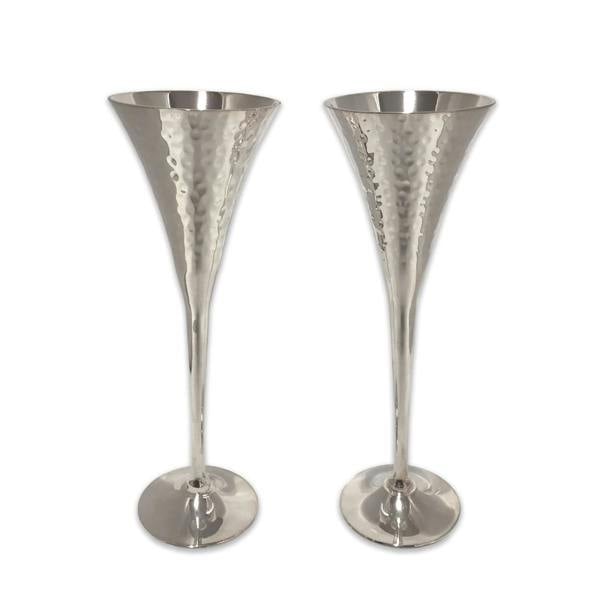 Culinary Concepts Pair of Hammered Champagne Chalices