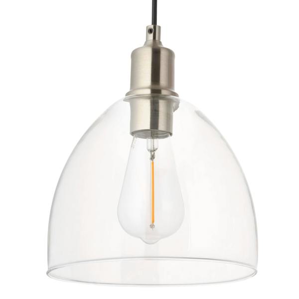 Pagazzi Lighting Jacob 3 Light Nickel and Glass Ceiling Pendant Bar