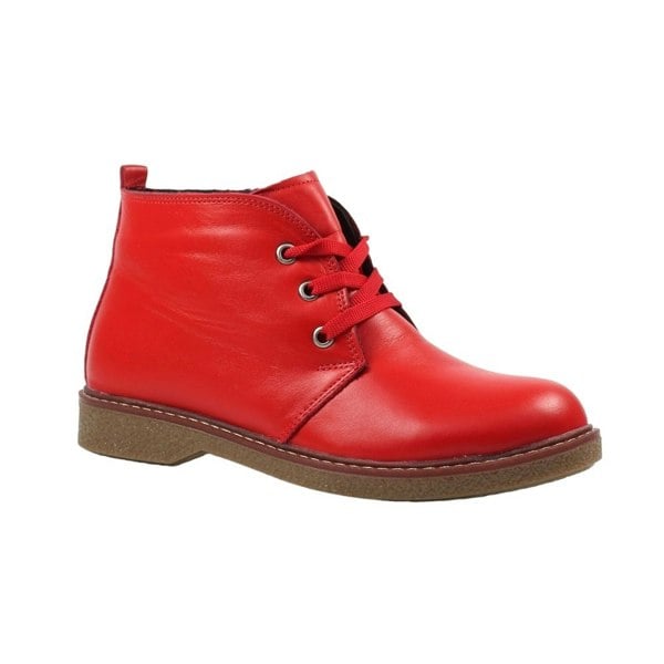 Lunar Women's Claire II Leather Ankle Boots - Red