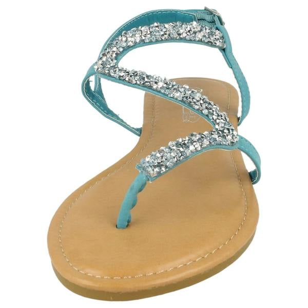 Spot On Ladies Spot On Open Toe Glitter Swirl Sandals
