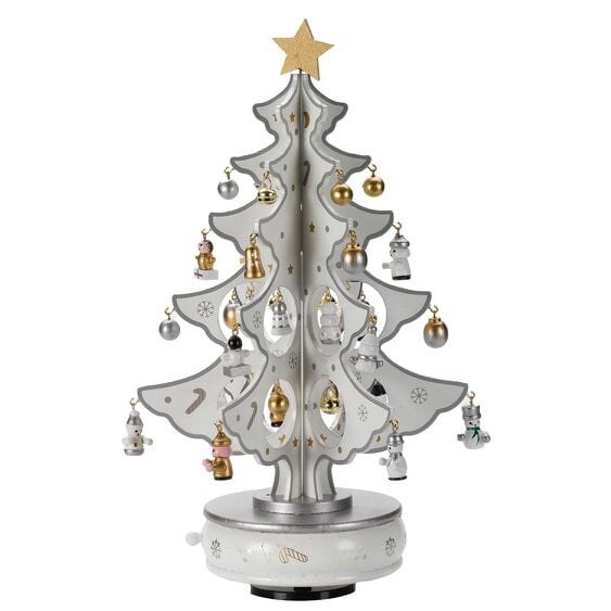 MySmartBuy Musical Spinning Tree Decoration - Silver