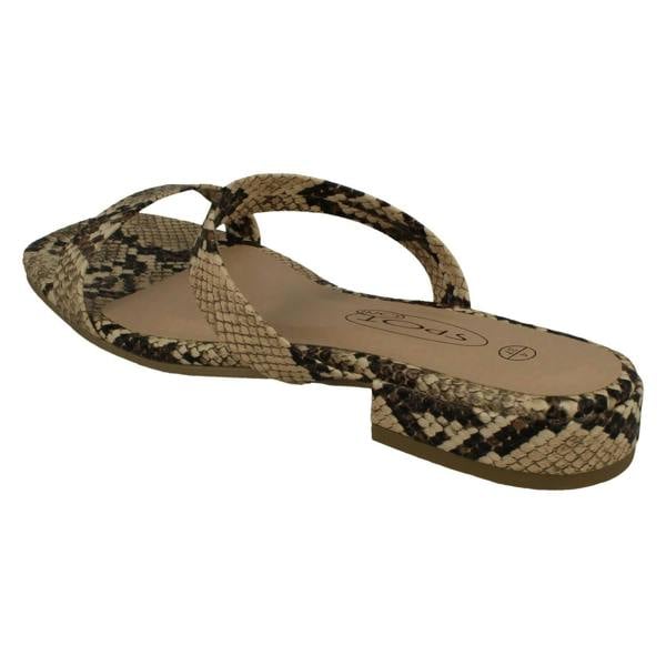 Spot On Ladies Spot On Snake Print Sandals F00254