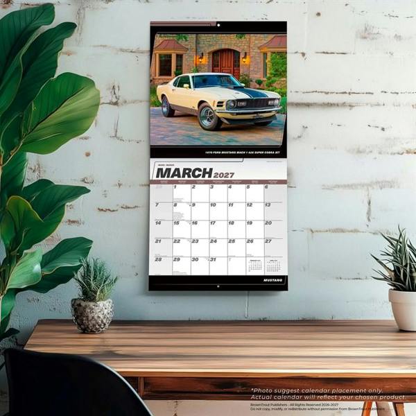 Mustang Calendar 2027, Wall Calendars, Month To View, Transport, Gift
