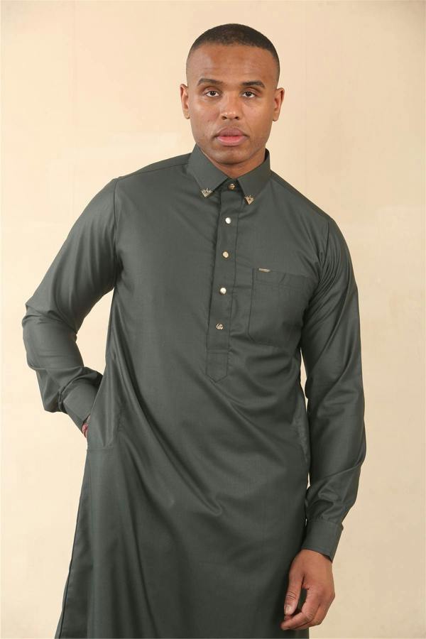 Infinity Leather Men's Thobe Arab Saudi Emirati Islamic Clothing Jubba Robe