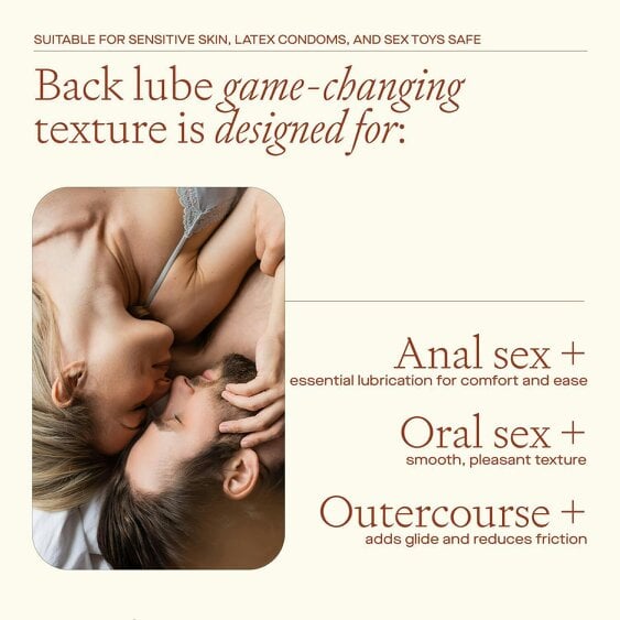 Roam Back Lube for Anal Sex - Natural & Vegan Water Based - 3 Pack, 3 x 100ml