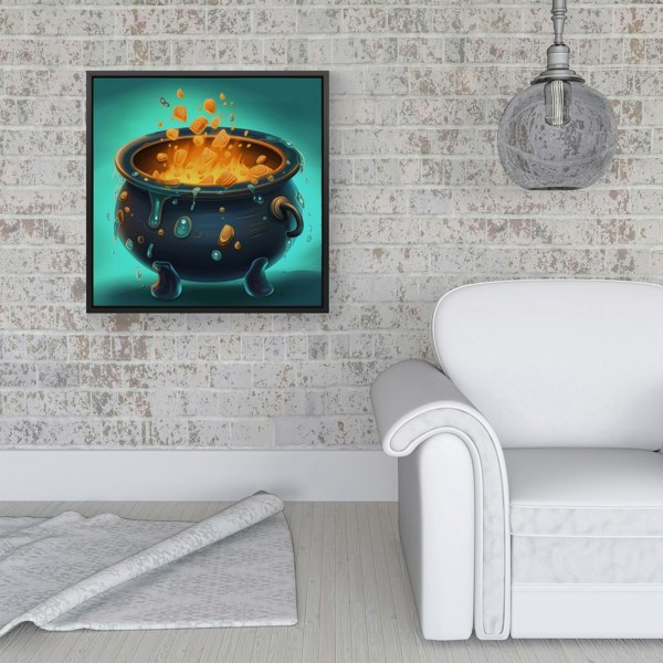 Warren Reed Bubbling Cauldron Splash Art Framed Canvas