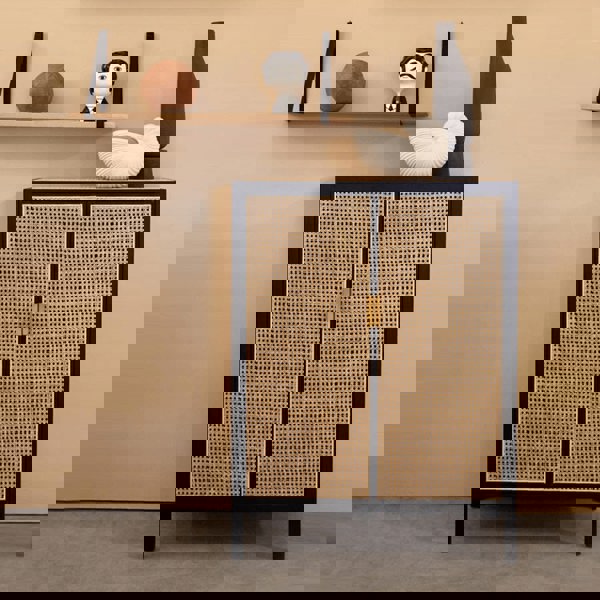 T3 Rattan Sideboard, Hallway Storage, Shoe Storage in a lifestyle setting with wall cabinet