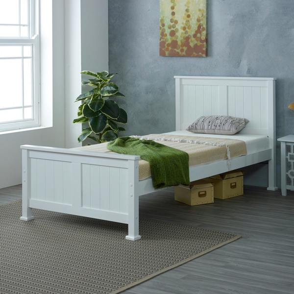 Madrid White Single Bed Frame