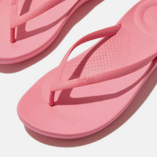 Fit Flop Womens/Ladies iQushion Flip Flops - Pink/Black - 