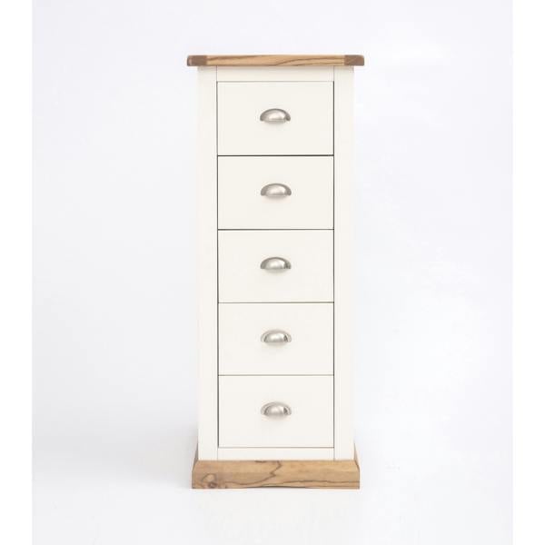 Tropea 5 Drawer Narrow Chest of Drawers Chrome Cup Handle